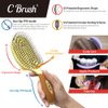 NuWay 4Hair® Patented Curved and Vented Hair Dryer Safe Detangling C Brush® (Toffy)