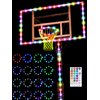 LED Basketball Hoop Light Set Glow in The Dark Basketball Net with 16 Colors Basketball Rim LED Light, Luminous Outdoor Nylon Hoop Net and Remote Control Basketball Hoop Lights for Pool Sports