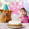 8 Pieces Dog Balloons for Birthday Party Decorations Include 4 Foil Dog Bone Shaped Balloons and 4 Helium Paw Print Balloons for Pet Dog Puppy Party Supplies Baby Shower
