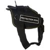 Dean & Tyler Fun Works Protection Dog Harness with Padded Chest Piece, Medium, Fits Girth Size: 28-Inch to 34-Inch, Black with Yellow Trim