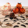 OZIO Halloween Decorations, 200 Pcs Mini Plastic Spiders Bats for Creepy Scary Prank Toys Plastic Insect Toys Halloween Miniatures, Funny Prank Halloween Party Supplies
