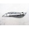 Generic Blue and silver flower leaf crystal hair barrette clip bridal barrette (Primary color: Gray), 1 Count (Pack of 1)