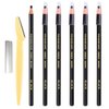 6 Piece Black Colour Waterproof Eyebrows Pencil Tattoo Makeup And Microblading Supplies Kit-Permanent Eye Brow Liners In Waterproof Eyebrow Pencils Peel - Brow Pencil Set For Marking