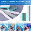 LET'S RESIN Resin Polishing Strips Kit,33Pcs Resin Supplies with Sandpaper,Resin File Kit &Blocks,Scissors,Wooden Brush,Cloth,Resin Tools for Epoxy Resin,Jewelry Making Supplies,Resin Molds