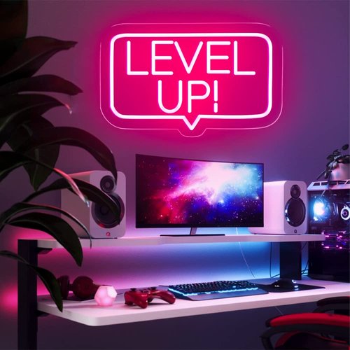 Game Neon Sign Game Room Decor Man Bedroom Wall Decoration Neon Light Signs Gamer Gift for Teen Girls Boys Bedroom Gaming Room Decor Wall Decoration Playstation USB Powered Lightup Signs 12.4x7.7