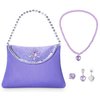 Topney Princess Costume Accessories Set - with Little Girls Princess Dress Up Handbag, Necklaces, Rings, Earrings (Purple Snow)