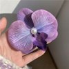 Yheahin 2pcs Flower Hair Clips Boho Orchid Hair Clips Artificial Phalaenopsis Hair Barrettes Bridal Hawaiian Beach Party Hair Accessories for Women (Purple)