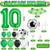 10th Birthday Soccer Balloons Arch,10th Soccer Garland Kit with Green Number 10 Balloon Football Balloons Soccer Mylar Foil Balloons for Boys Kids 10th Birthday Soccer Theme Party Decorations