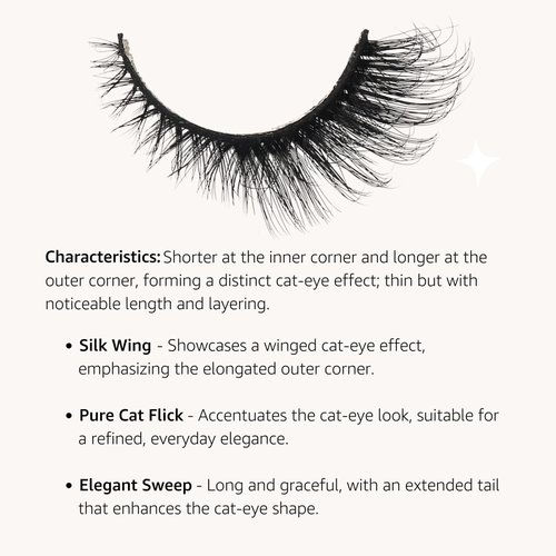 SOOWISH Cat Eye Wispy Lashes – Natural Fluffy Fake Eyelashes, Faux Mink Fox Eye Style False Lashes - 10 Pairs