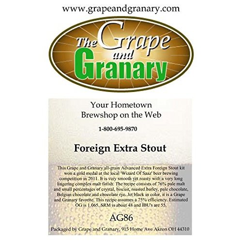 Grape and Granary All Grain Foreign Extra Stout Beer Brewing Kit- For 5 US Gallons