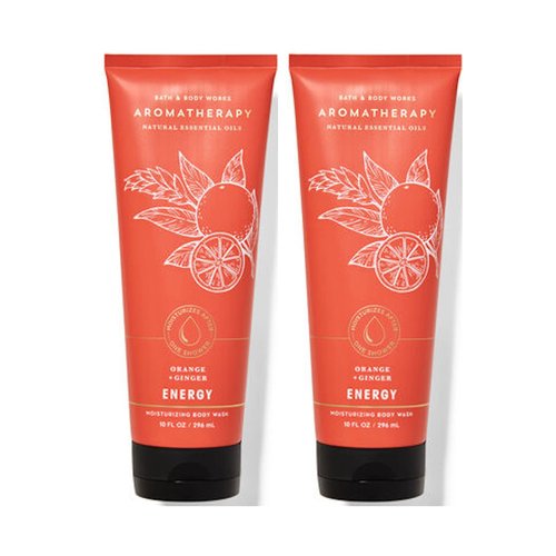 Bath and Body Work Moisturizing Body Wash with Shea Butter and Cocoa Butter 10 FL Oz / 296 ML - 2 Pack (Orange + Ginger)