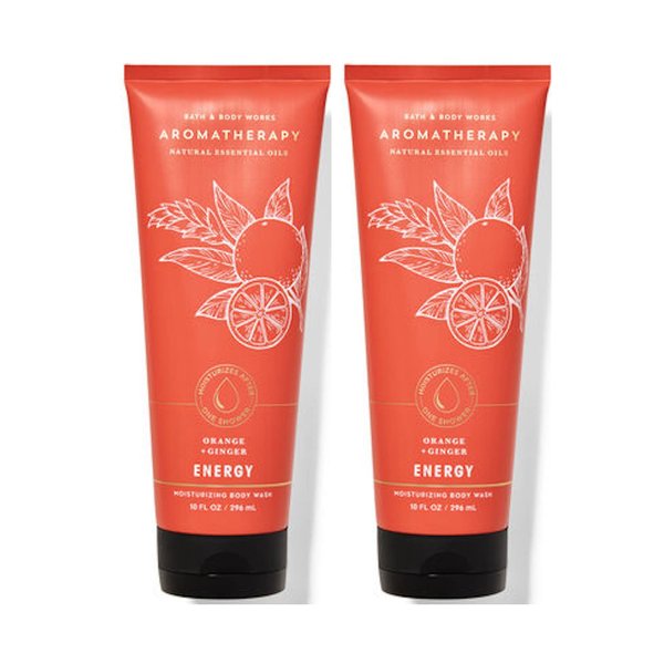 Bath and Body Work Moisturizing Body Wash with Shea Butter and Cocoa Butter 10 FL Oz / 296 ML - 2 Pack (Orange + Ginger)