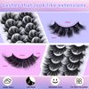 Dramatic Lashes 25 mm Lashes D Curl 25mm Lashes Full Volume Long Strip Lashes Thick Fluffy Long Fake Mink Eyelashes（2 Styles）