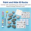 Creativity for Kids Holiday Hide & Seek Rock Painting Kit, Paint & Hide 10 Rocks, Holiday Crafts For Kids