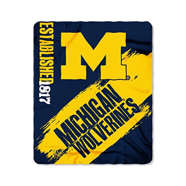 The Northwest Company NCAA Michigan Wolverines Fleece Throw Blanket, 50" x 60", Painted