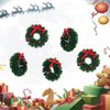 10 Pieces Mini Artificial Christmas Wreaths Ornaments, Dollhouse Miniature Christmas Wreath Doll House Mini Xmas Wreath for Dollhouse Door Windows Christmas Tree Decoration (2 Styles)