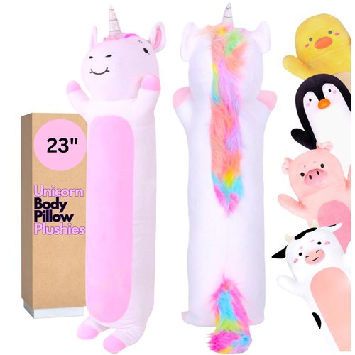 Cuddle Paws Unicorn Body Pillow for Kids 23 inches, Unicorn Plush Toys for Girls, Unicorn stuffy Cuddle Pillow, Unicorn plushies for Girls, Giant Unicorn Stuffed Animals, Gift for Kids