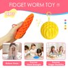 Goofyguru Fidget Worm Toy 2 Pack, Sensory Slug Fidget Toy, Funny Pocket Fidget Toy, Resistance Fidget Toy Anxiety & Stress Relief Toys, EDC Executive Desk Toys (Small 4pcs)