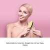 Glidease Matte Boar Bristle Hair Brush without Ball Tips, Smooth Bristle for Women, Men, and Kids - Effortless Detangler Hair Brush Ideal for Thick, Thin, Fine All Hair (Yellow)