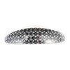 Black White curved barrette hair clip accessory 3.5 inches long circles hexagon print