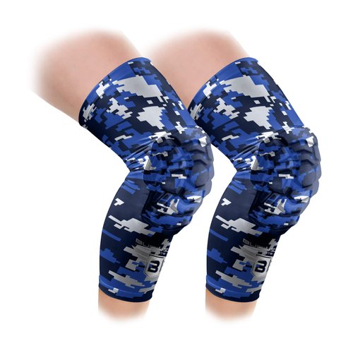 Bucwild Sports Knee Pads/Padded Compression Pro Knee Sleeves (1 Pair) Youth & Adult Sizes - Basketball Wrestling Volleyball Black White Red Blue