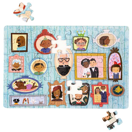Upbounders Portrait of a Modern Family 48 Piece Puzzle for Kids | Jumbo Kids Puzzles Ages 4+ | Original Illustrations of Multicultural People Family | Preschool Kindergarten Classroom (FSC Certified)