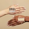 Ovasorve New Years Eve Party Supplies 2025 Temporary Tattoos 40 Gold Silver Foil Styles NYE Party Favors Happy New Years Decorations 2025 NYE Decor