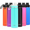 DRINCO Stainless Steel Water Bottle Spout Lid Vacuum Insulated Double Wall Water Bottle Wide Mouth (40oz 32oz 22oz 18oz 14oz) Leak Proof Keep Cold Sport Camping Hiking (22 oz, 22oz Teal)