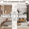 Probrico (1 Pack Privacy Door Lever[Thumb Turn Lock on The Inside],Locking Door Handle Set for Bedroom & Bathroom Doors,Keyless Satin Nickel Finish Wave Door Lock, Reversible Right & Left Side Handed