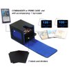 Venssu MTG Deck Box for Commander Display,Card Deck Box Fits 100 Double Sleeved Cards, TCG Card Storage Box with 2 Dividers and 1 Toploader (Black＆Blue)