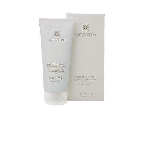 Zents Age Defying Probiotic Lotion (Unzented Fragrance) Anti-Aging Body and Hand Cream with Organic Shea Butter & Hyaluronic Acid, 6.4 fl oz