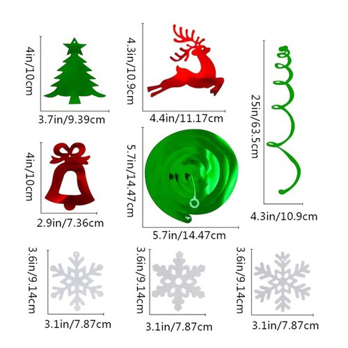 60 Pieces Christams Party Hanging Swirl Set Decorations Xmas Hanging Swirl for Home Birthday Party Supplies (60)