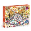 Galison Michael Storrings Fall in Central Park – 1000 Piece Puzzle Fun and Challenging Activity with Bright and Bold Artwork of Central Park During Autumn for Adults and Families