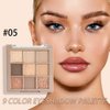 FLYEEO 9 Colors Matte Nude Pink Shimmer Gold Dark Brown Colorful Eyeshadow Palette Matte Shimmer Korean Natural Eye Shadow palettes Highly Pigmented Naturing-Looking Long Lasting (05#)