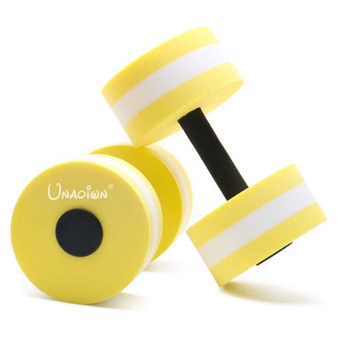 UNAOIWN Water weights Water Aerobics for Pool Fitness Exercise Lightweight Resistance Aquatic Dumbbell Pool Barbells for Swimming, Yellow