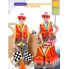 24 Pcs Kids Race Car Driver Costume Set Include Racer Vest Car Cap Pull Back Cars Toy Model Set Traffic Cones and Racing Checkered Flag for Boys Girls Race Car Theme Birthday Party Supplies