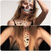 Halloween Temporary Face Tattoos, 4-Pack Skull and Creepy-Mouth Face Tattoo Stickers for Men and Women, Ideal for Halloween Costumes and Cosplay for Adults and Kids Fake Tattoos
