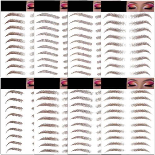 8 Sheets Eyebrows Tattoo Waterproof, 72 Pairs Eyebrow Tattoo Stickers Temporary Eyebrow Tattoos f...