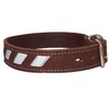Dogs My Love Genuine Leather Reflective Dog Collar 26"x1.5" Brown Fits 18"-23" Neck