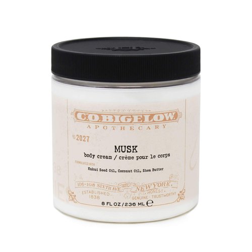 C.O. Bigelow Iconic Collection Musk Body Cream, with Kukui Seed Oil, Coconut Oil, and Shea Butter, 8 fl oz