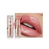 Shimmer Lipstick Long Lasting for Women with Metallic 3D Shine Hydrating Formula, Diamond Nude Glitter Lip Balm Tinted Glossy Lip Gloss High Impact Lip Color Nonstick Full-Coverage Lip Makeup-06