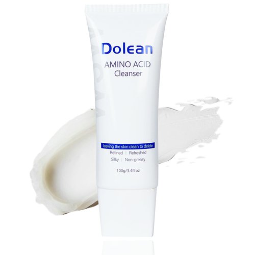 Dolean Amino Acid Facial Cleanser, Deep Cleaning Face Cleanser Non-Greasy,Sensitive Acne Skin,MSM+Amino Acid,Dermatologist Tested, Fragrance Free, Gentle and Effective Face Wash 3.4 fl oz