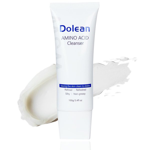 Dolean Amino Acid Facial Cleanser, Deep Cleaning Face Cleanser Non-Greasy,Sensitive Acne Skin,MSM+Amino Acid,Dermatologist Tested, Fragrance Free, Gentle and Effective Face Wash 3.4 fl oz