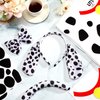 Oudain Dalmatian Costume Set Ear Headband Bow Tie Tail 4 Sheets Adhesive Felt Circles Felt Pads 4 Spotty Dog Bells Felt Pad Accessories Set for Costumes 100 Days of School Party Cosplay