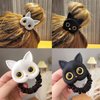 2 PCS Cute Cat Hair Ties Rubber Bands Elastic Hair Bands Headwear for Women Girls Thick Thin Hair White Black Hair Accessories Ornaments