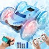 FUUY Amphibious Waterproof Remote Control Boat RC Car Monster Truck with Lights 4WD Gesture Hand Controlled Water Beach Pool Toys Kids Gifts for Boys Pool Toys Blue