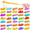 Dshengoo 36pcs Finger Slingshot Catapult Animal Toys,Flick Stretchable Rubber Animals,Flying Stretchy Animals as Slingshot Chicken for Festivals,Party Favors,Flying Games,Thanksgiving,Christmas