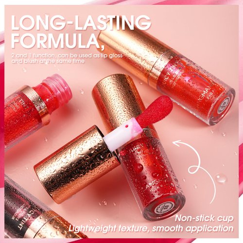 LANGMANNI Lip Stain Set,Liquid Lip Tint Kit With Long-lasting, Waterproof, Lightweight, No-stick Formula, Matte Lip Color Lip Makeup (#1+#4)