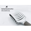 Zabolight Premium Vent Boar Bristle Hair Brush Vented Detangling Oversize Hair Brush for Thick Long Curly Hair, Curved Fast Blow Drying Brush for Women & Men (White)