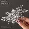 Easedaily Bride Wedding Hair Comb Silver Crystal Hair Pieces Rhinestone Headpieces Bridal Hair Clip Side Combs Hair Accessories for Women and Girls